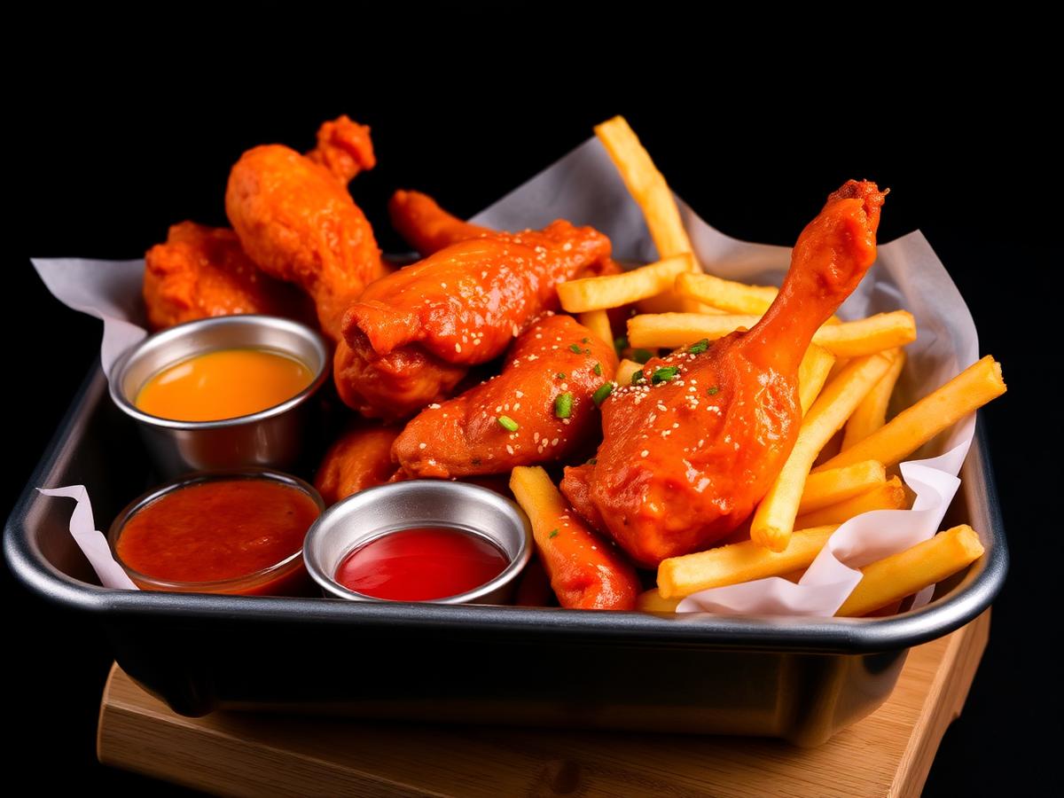 Wings and fries